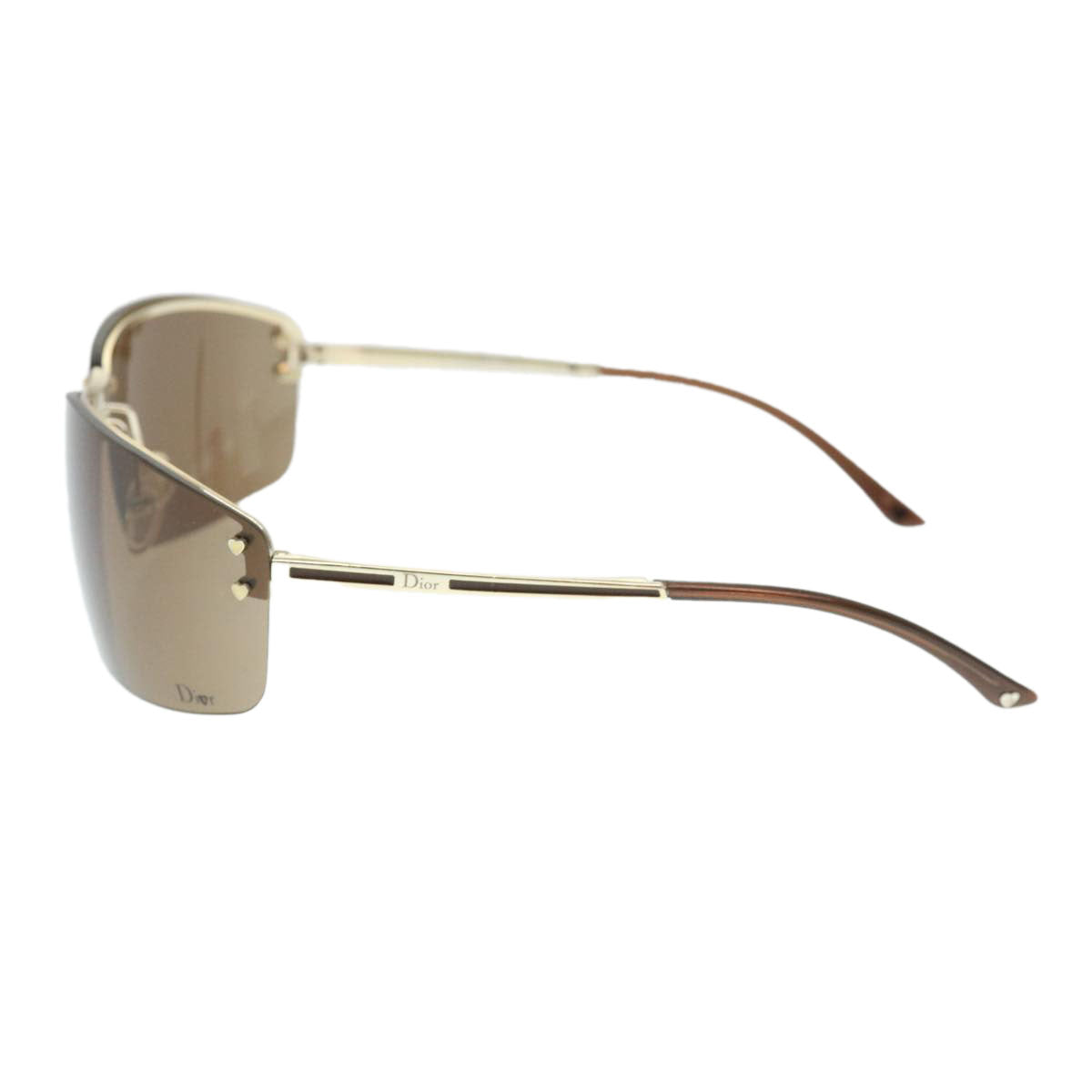CHRISTIAN DIOR Sunglasses Brown Auth am4062