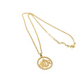 CHRISTIAN DIOR Necklace Metal Gold Tone Auth am4660