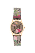 Gucci G-Timeless Pink Blooms Canvas Strap Watch
