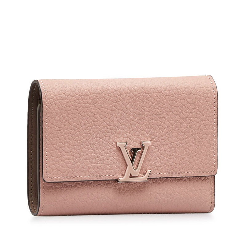 Louis Vuitton Portfolio Capsicum Compact Three Folded Wallet M62156 Pink Trion Leather  Louis Vuitton
