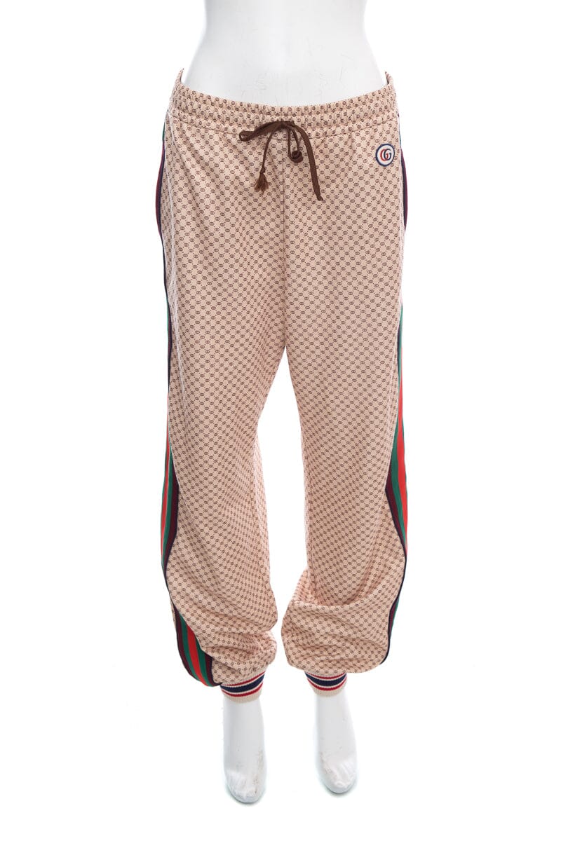 Gucci Monogram Web Stripe Detail Joggers SZ XL