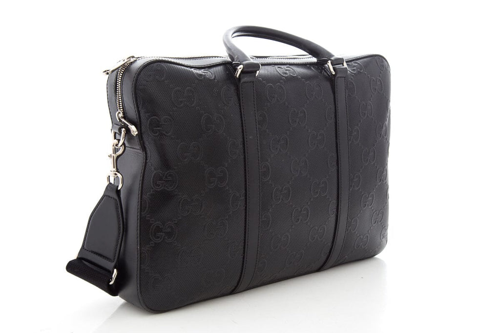 Gucci Black GG Embossed Convertible Duffle