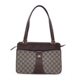 Gucci Vintage Beige Monogram Canvas and Leather Handbag