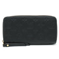 Louis Vuitton Monogram Emplant Zippie Wallet Round Fassner Long Wallet Leather Noir Black M60571