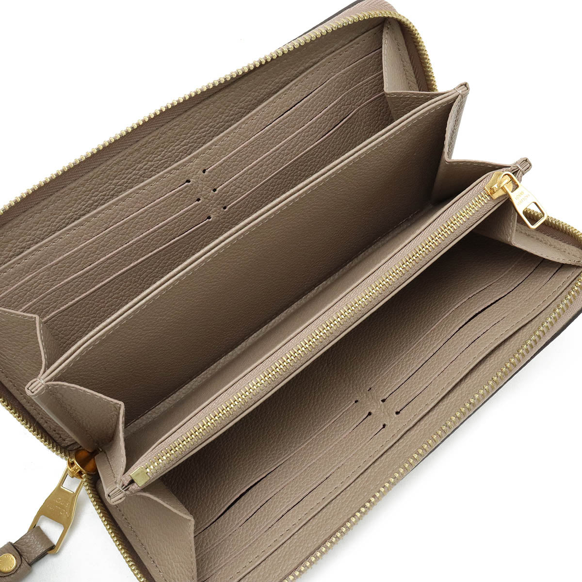 LOUIS VUITTON Louis Vuitton Monogram Emplant Zippie Wallet Round Fassner Long Wallet Bicycle Trolley Cream M69794