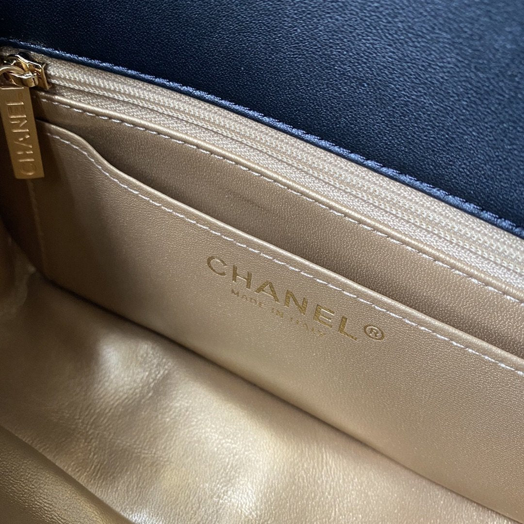 Chanel Flap Bag Lambskin Quilted Mini Rectangular Flap black