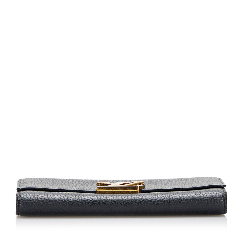 Louis Vuitton Louis Vuitton N90129 Long Wallet Leather/Pison Noir Black
