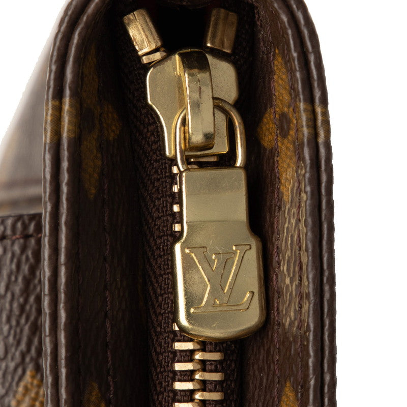 Louis Vuitton Partition Pouch Wristlet Bag Monogram M51901 Brown
