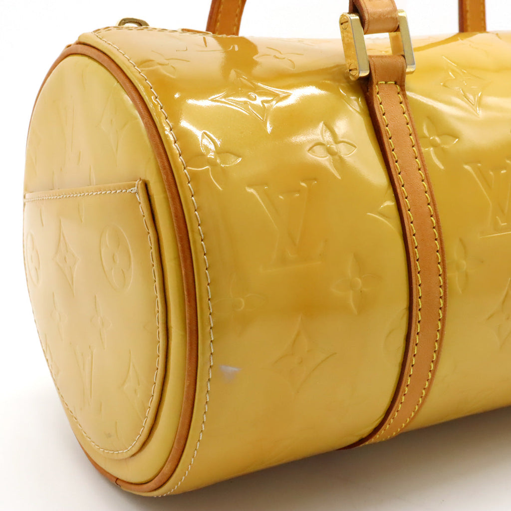 LOUIS VUITTON Louis Vuitton Monograms Verney Bedford Handbags Rolled Enamel Leather Beige Yellow Beige M91006
