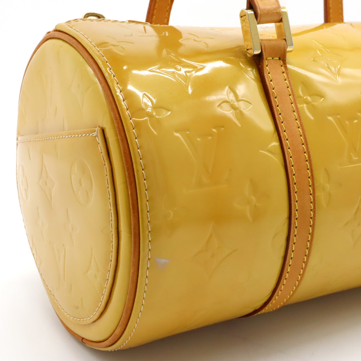 LOUIS VUITTON Louis Vuitton Monograms Verney Bedford Handbags Rolled Enamel Leather Beige Yellow Beige M91006