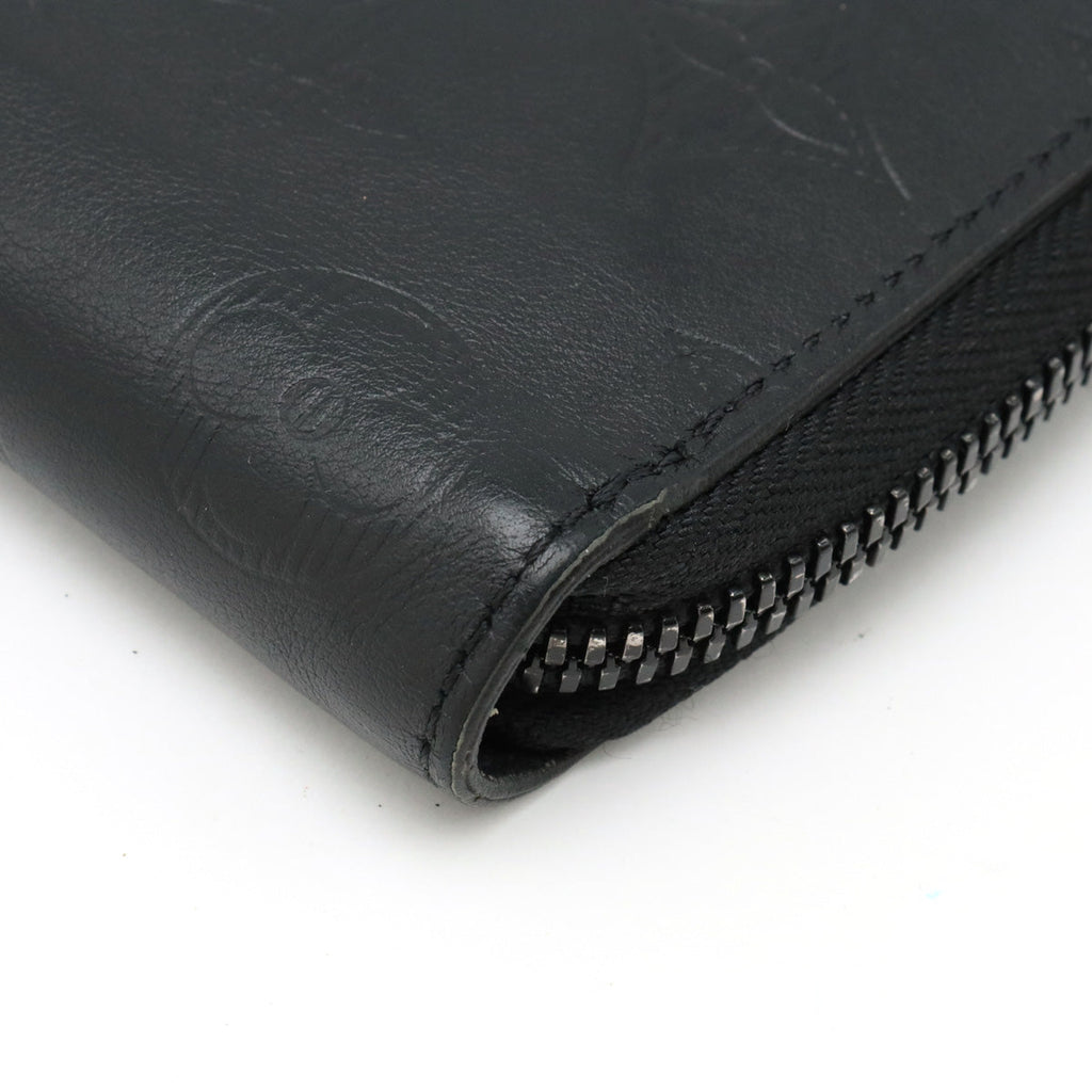 Louis Vuitton Monogram Shadow Zippie Wallet Vertical Round  Long Wallet Leather Black M62902