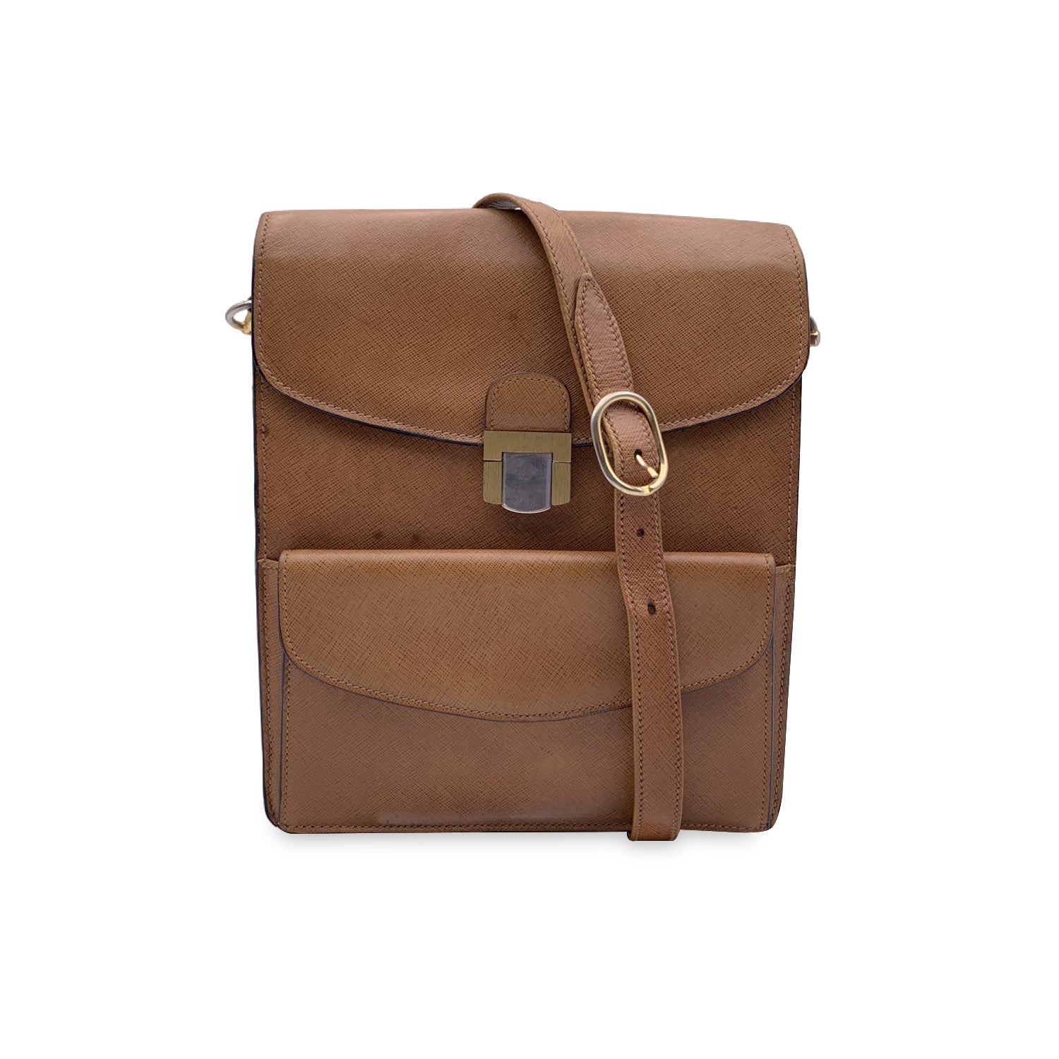 Gucci Vintage Beige Leather Men Purse Shoulder Bag