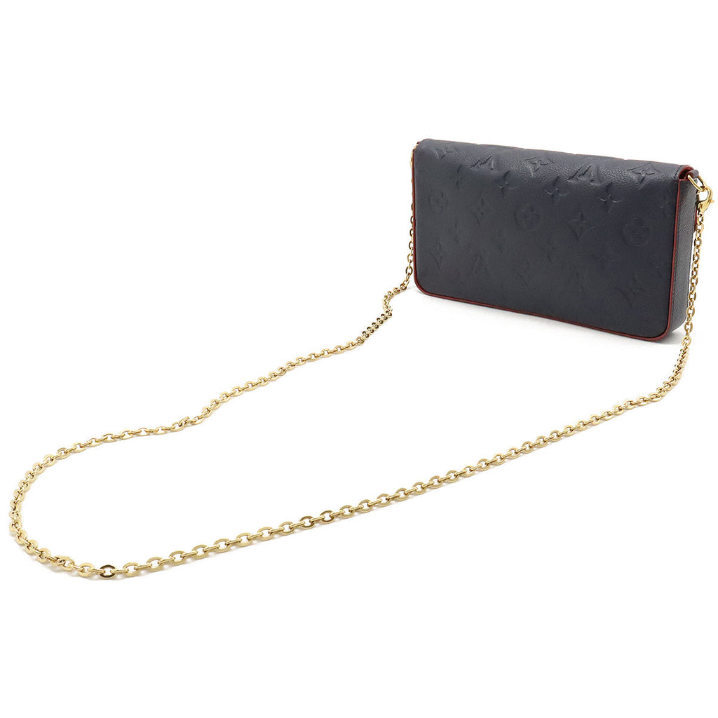 LOUIS VUITTON Louis Vuitton Monogram Emplant Poschet Felice Ferretche 2WAY Sheldor  Marine Rouge M64099