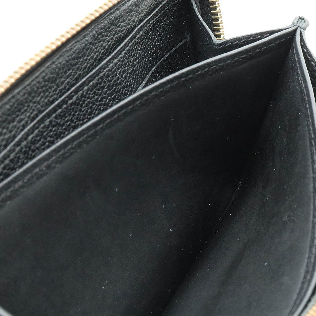 Louis Vuitton Monogram Emplant Zippie Wallet Round Fassner Long Wallet Leather Noir Black M60571