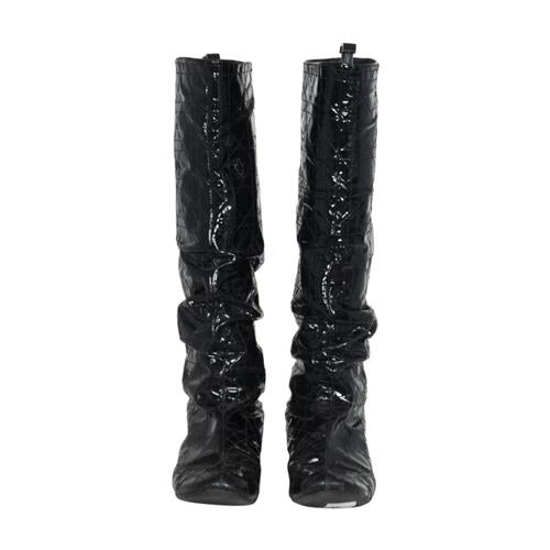 Christian Dior Patent Leather Scrunch Boots