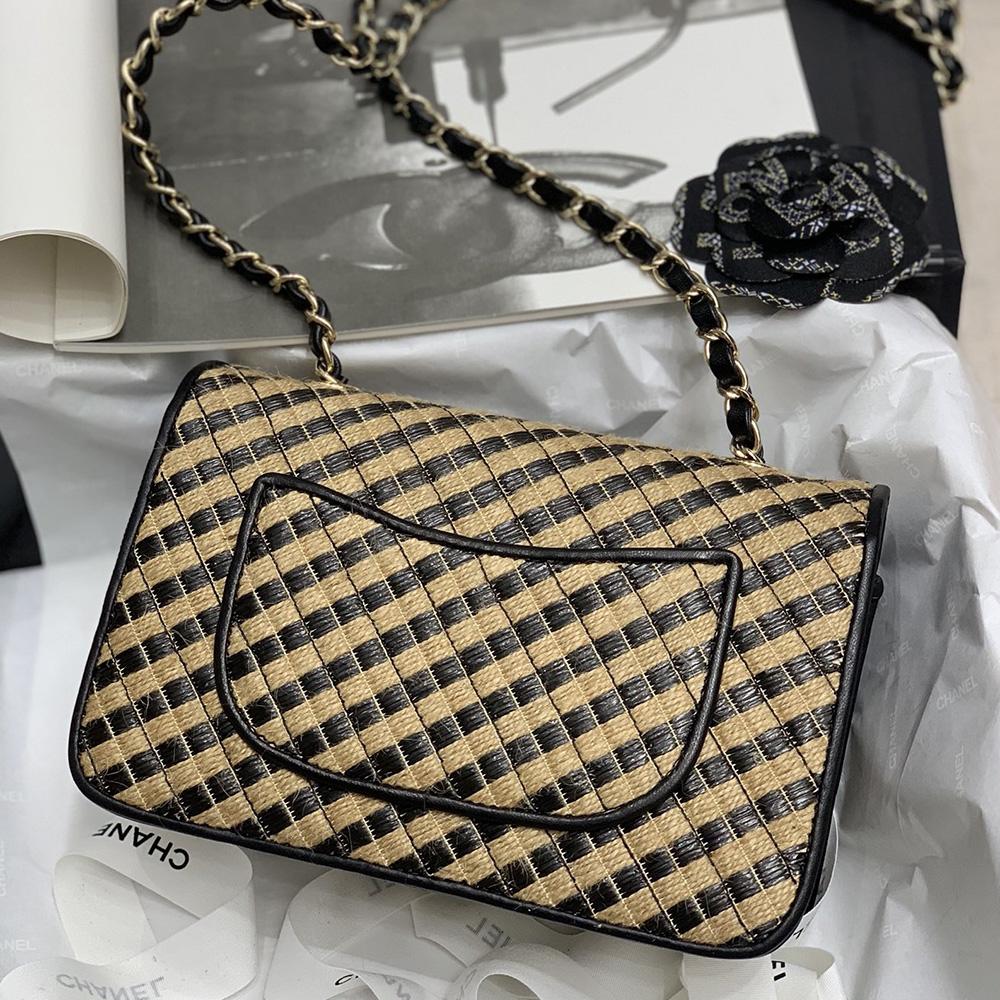 Chanel Raffi Jute striped Flap Bag