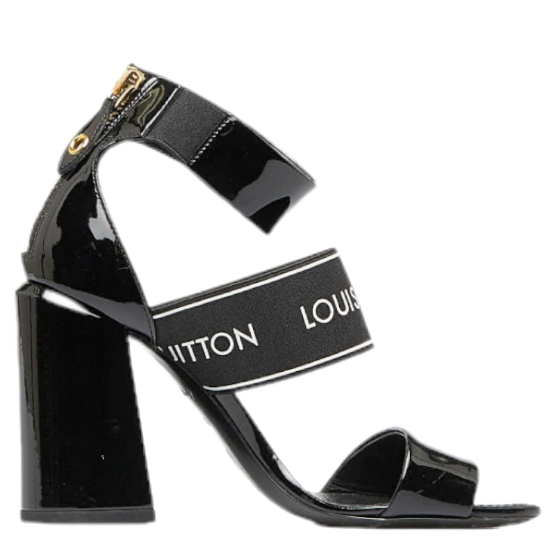 Louis Vuitton Louis Vuitton Sandals Patent Laser/Nylon Black
