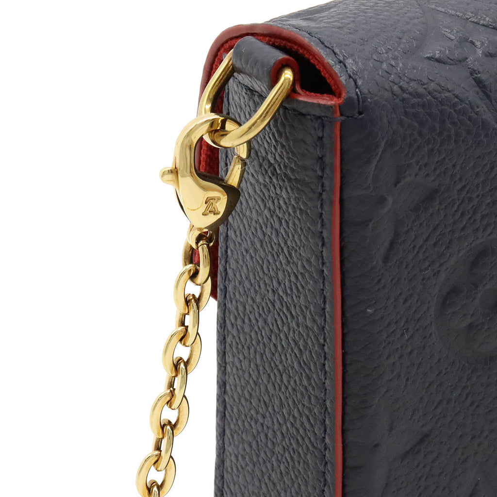 LOUIS VUITTON Louis Vuitton Monogram Emplant Poschet Felice Ferretche 2WAY Sheldor  Marine Rouge M64099