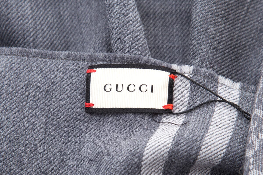 Gucci Grey Monogram Large Scarf
