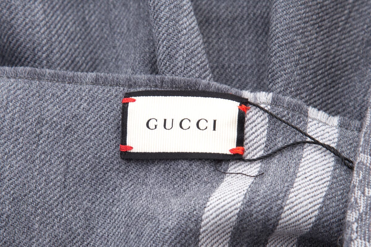 Gucci Grey Monogram Large Scarf