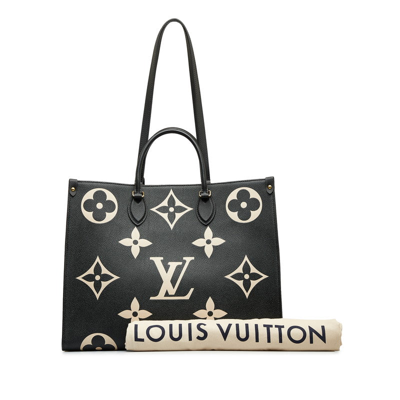 Louis Vuitton Monogram Implant Onzagor GM Handbag Shoulder Bag 2WAY M45945 Black Ivory Leather  Louis Vuitton