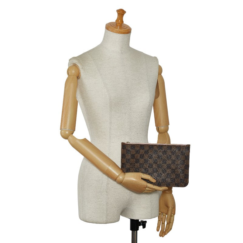 Louis Vuitton Neverfull Pouch Clutch in Damier Brown N41603