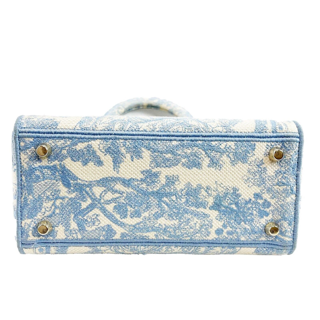 DIOR Toile de Jouy Lady D-Lite Bag Embroidered Canvas Cornflower Blue