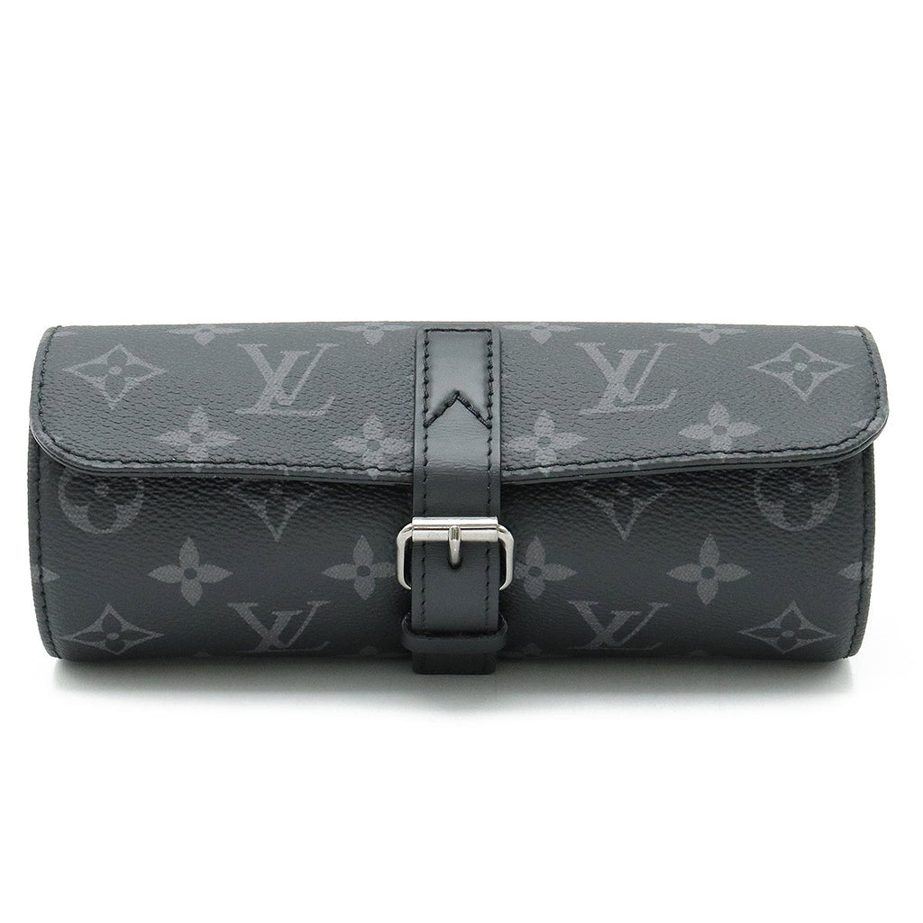 LOUIS VUITTON Louis Vuitton Monogram Eclipse Etuy 3 Montal 3 Watch Box Clock Case Multiport M43385