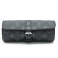 LOUIS VUITTON Louis Vuitton Monogram Eclipse Etuy 3 Montal 3 Watch Box Clock Case Multiport M43385