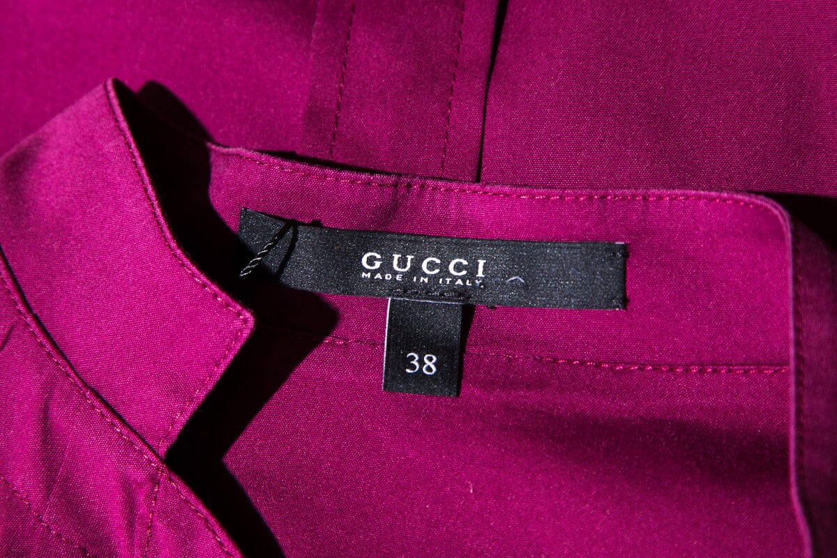 Gucci Magenta Blouse W/ Bamboo Detailling SZ 38