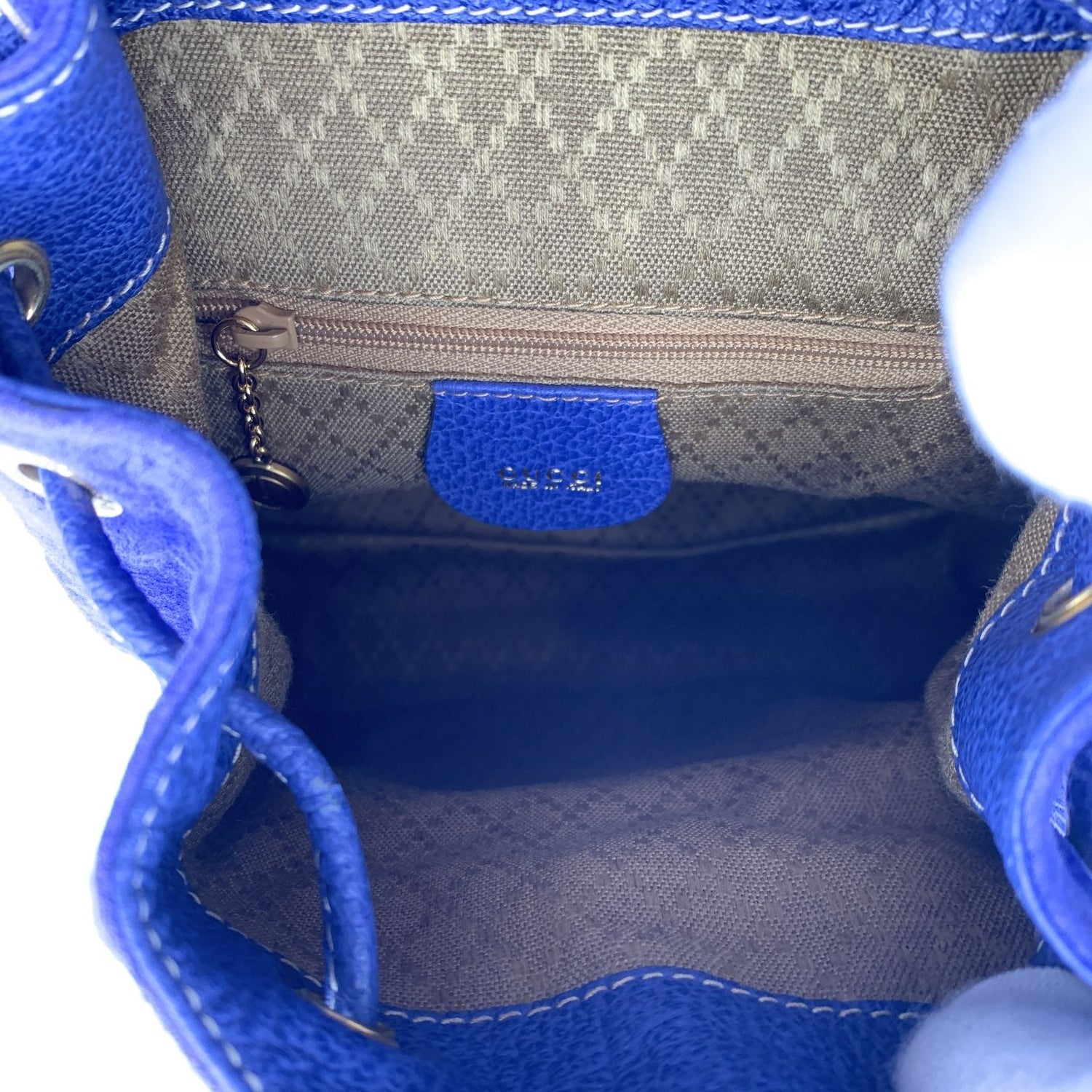 Gucci Vintage Perwinkle Suede Bamboo Small Backpack Shoulder Bag