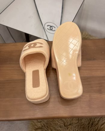 chanel Women's Mules Beige For Women 1.5in/4cm