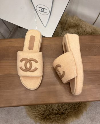 chanel Women's Mules Beige For Women 1.5in/4cm