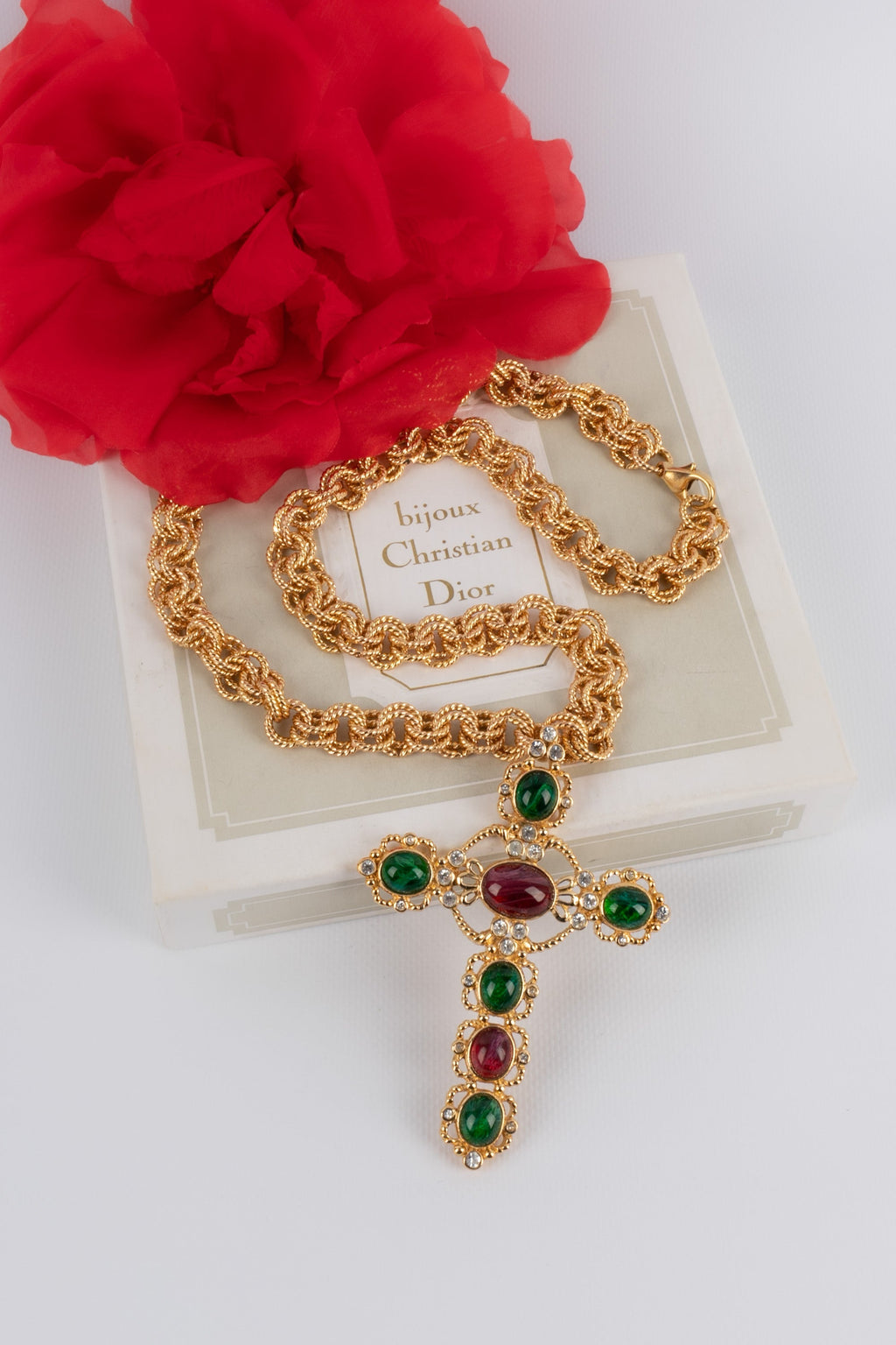 Collier croix Christian Dior
