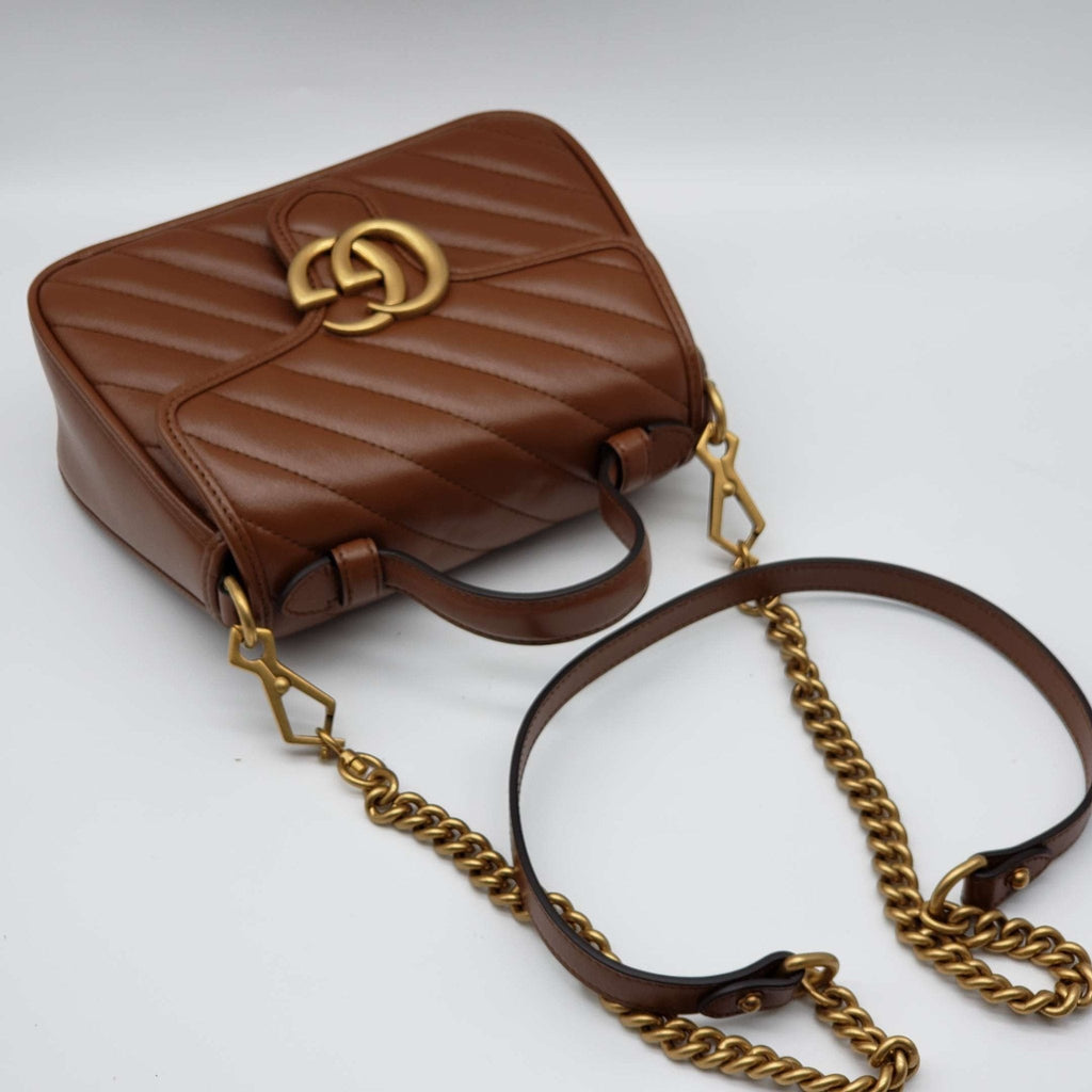Brand New Gucci GG Mini Top Handle Brown Shoulder Bag