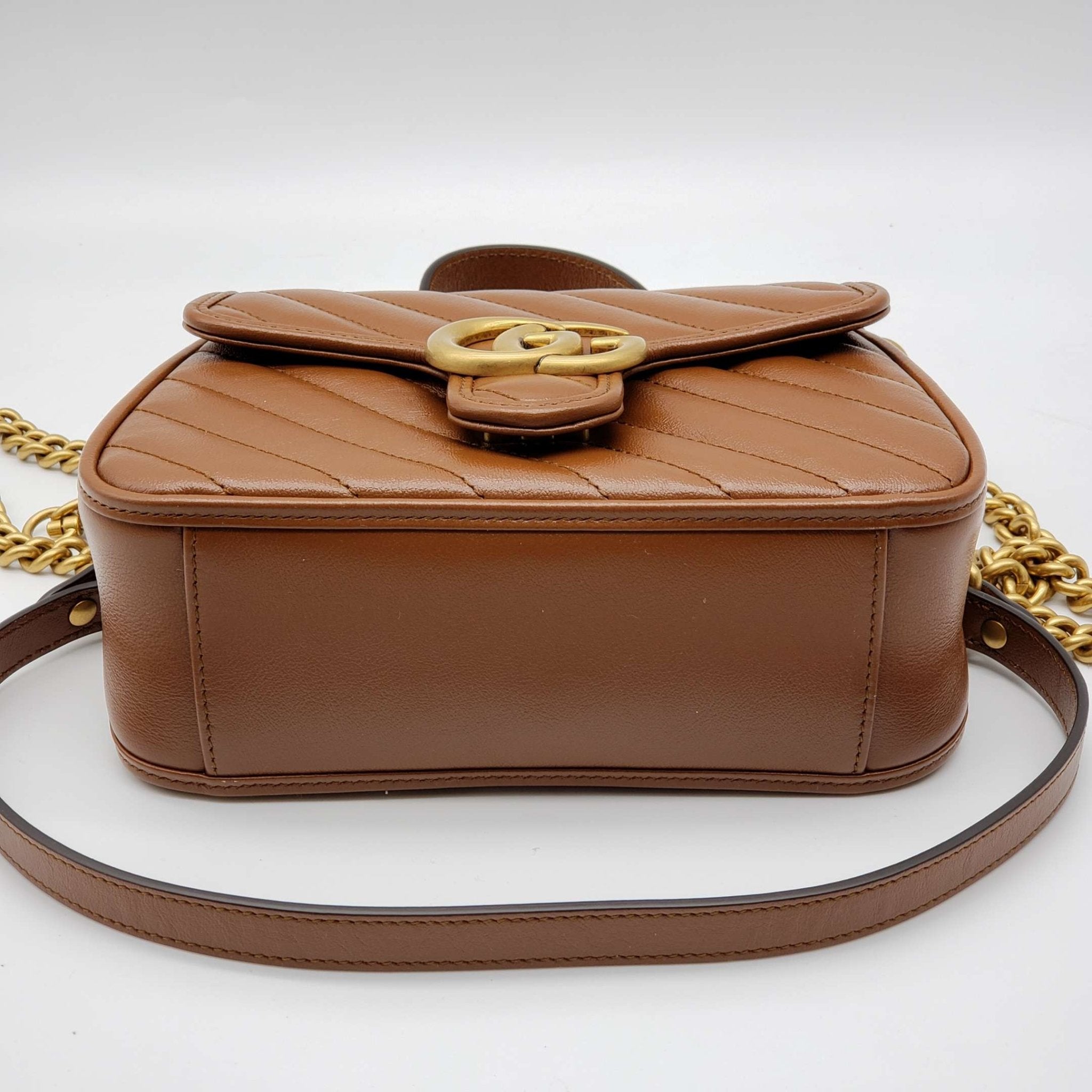 Brand New Gucci GG Mini Top Handle Brown Shoulder Bag