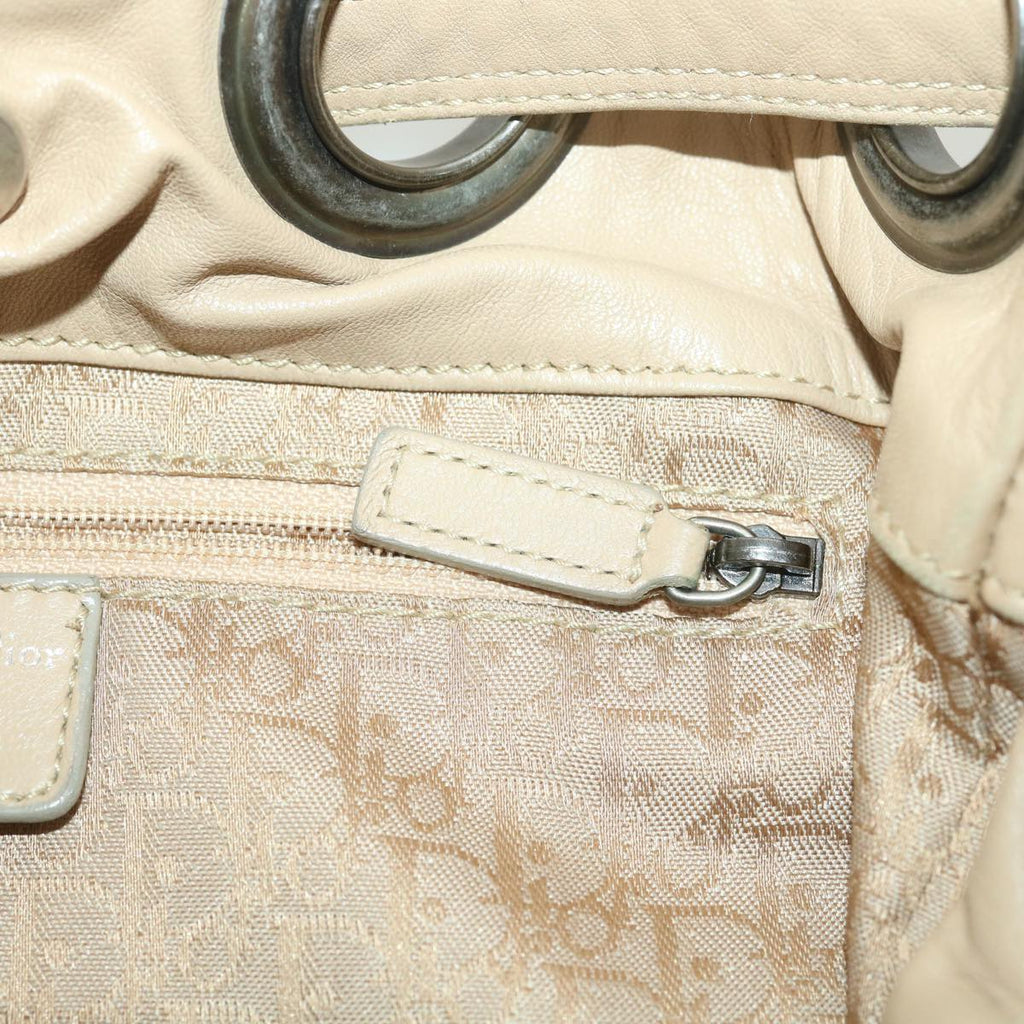 CHRISTIAN DIOR Lady Dior Canage Shoulder Bag Nylon Beige 03-BM-0027 Auth bs4473