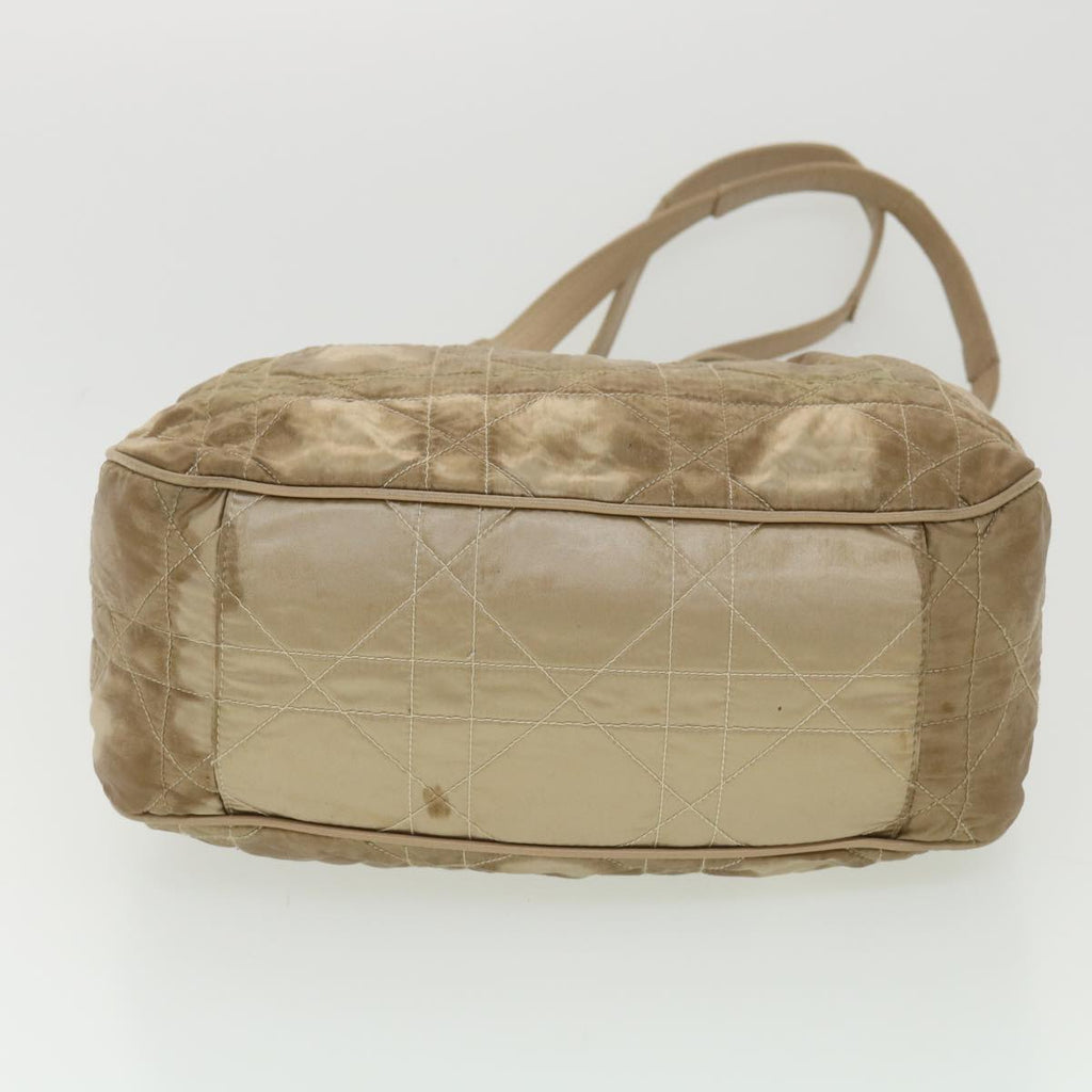 CHRISTIAN DIOR Lady Dior Canage Shoulder Bag Nylon Beige 03-BM-0027 Auth bs4473