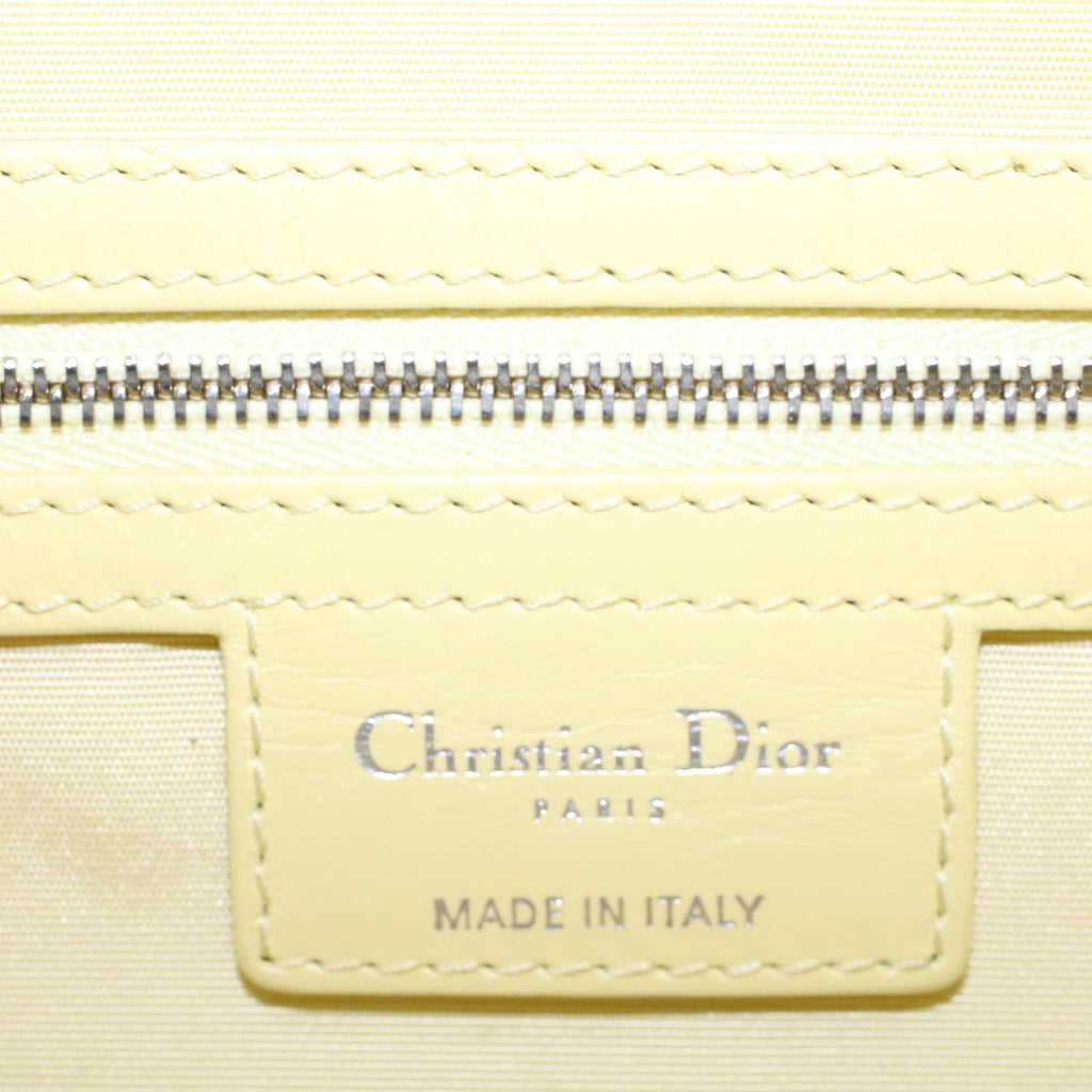 CHRISTIAN DIOR Lady Dior Canage Tote Bag Coated Canvas Yellow Auth bs5871