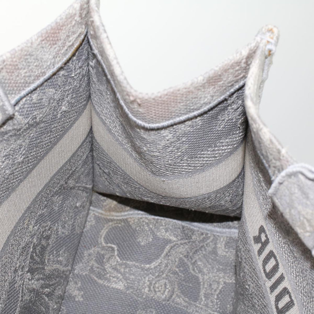 CHRISTIAN DIOR Book Tote Bag Canvas Gray M1286ZTDT_M932 Auth bs6141