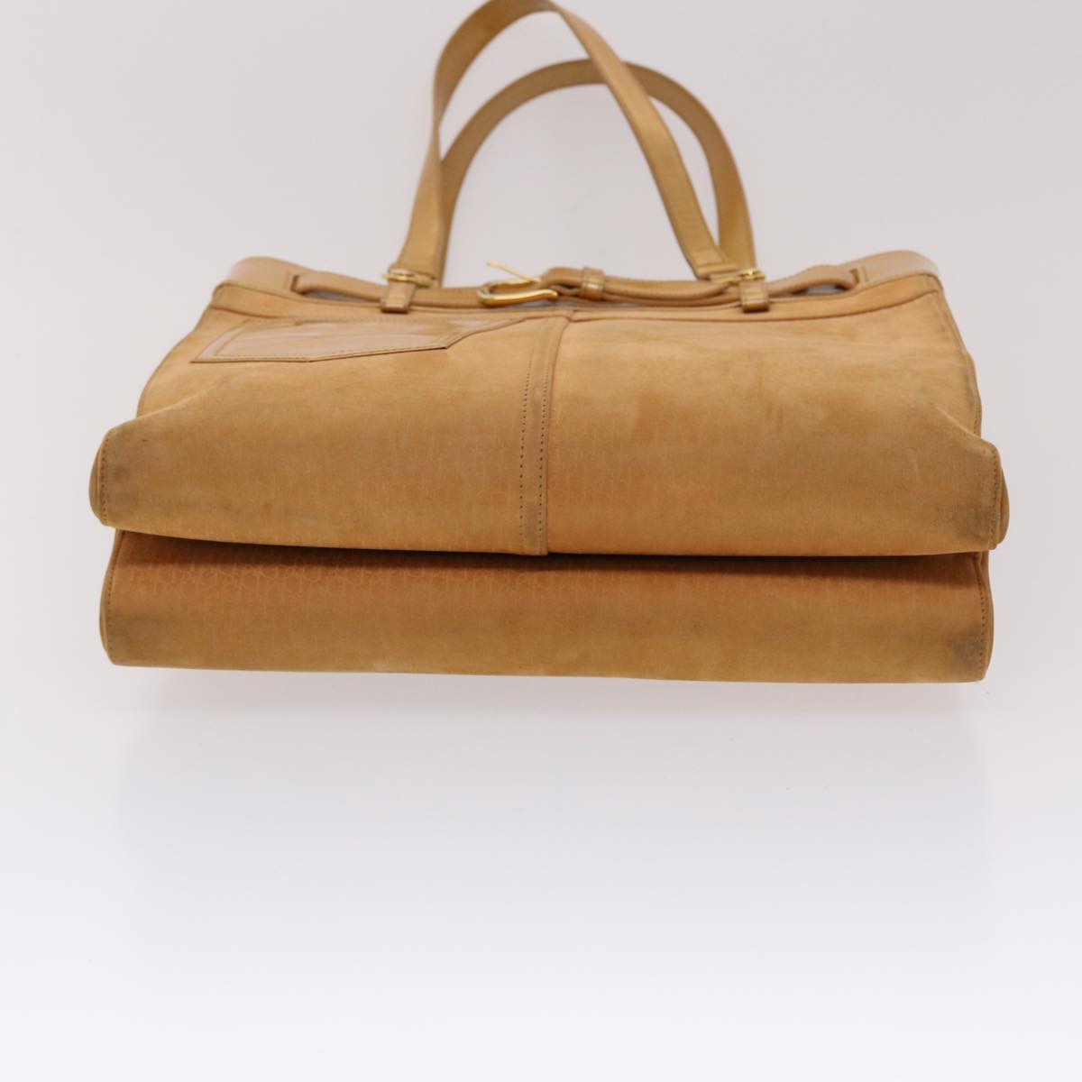 CHRISTIAN DIOR Trotter Canvas Tote Bag Beige Auth bs6841
