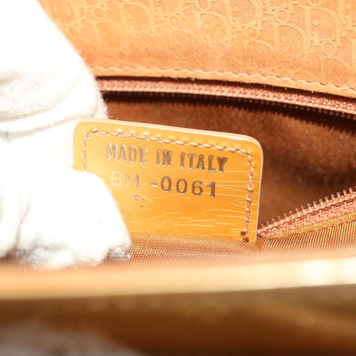 CHRISTIAN DIOR Trotter Canvas Tote Bag Beige Auth bs6841
