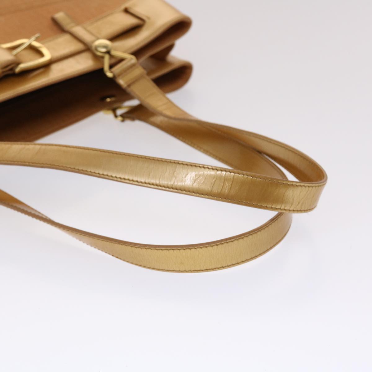 CHRISTIAN DIOR Trotter Canvas Tote Bag Beige Auth bs6841