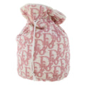 CHRISTIAN DIOR Trotter Canvas Shoulder Bag Pile Pink Auth bs6850