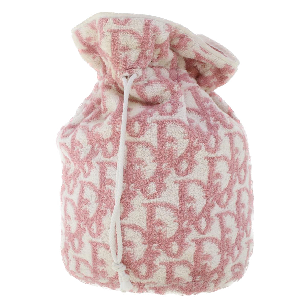 CHRISTIAN DIOR Trotter Canvas Shoulder Bag Pile Pink Auth bs6850