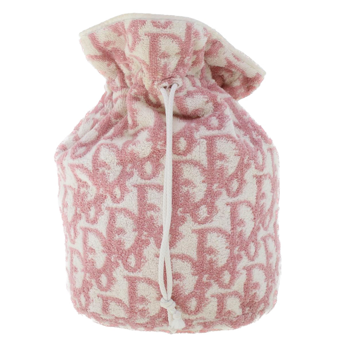 CHRISTIAN DIOR Trotter Canvas Shoulder Bag Pile Pink Auth bs6850