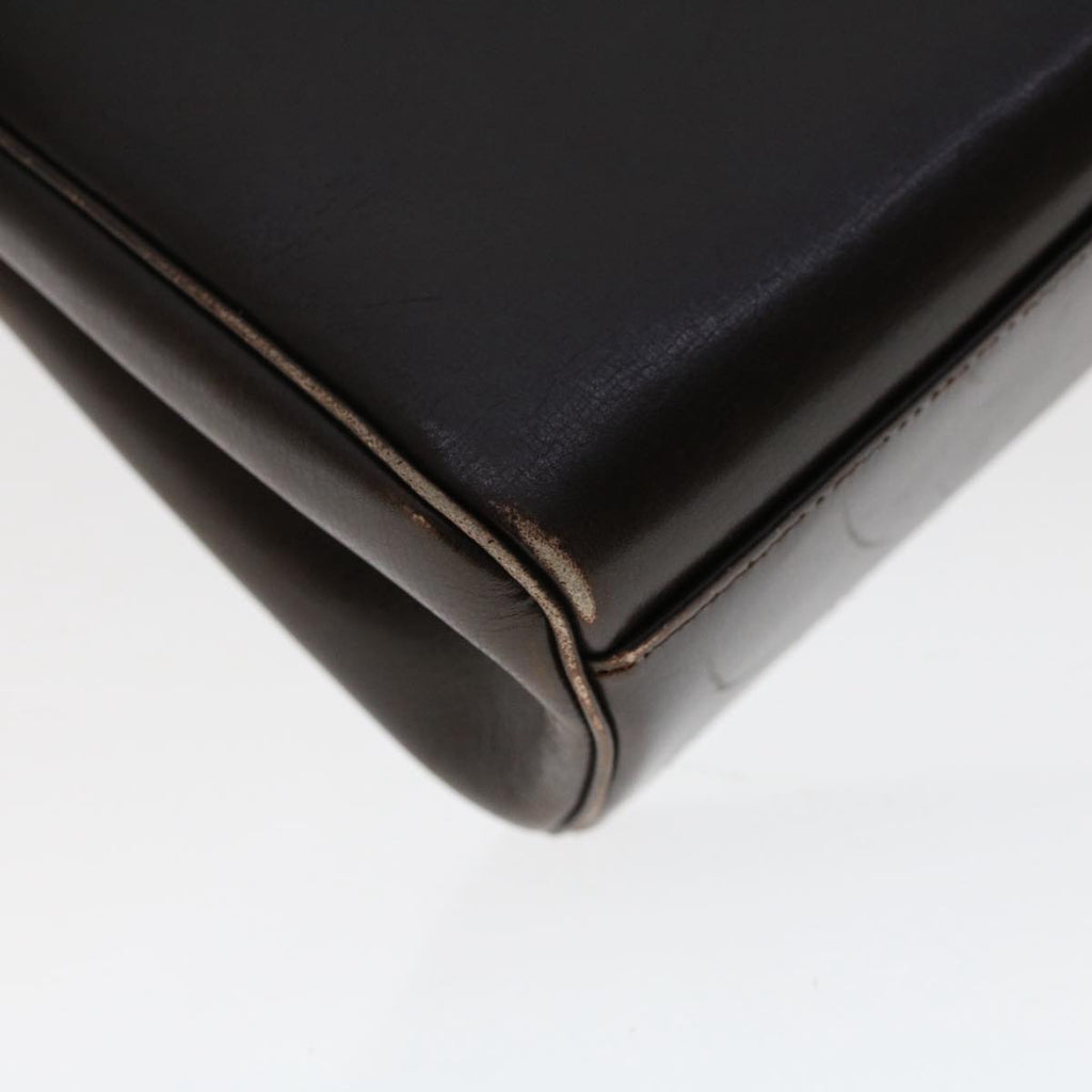 CHRISTIAN DIOR Shoulder Clutch Bag Leather 2Set Khaki Brown Auth bs6885