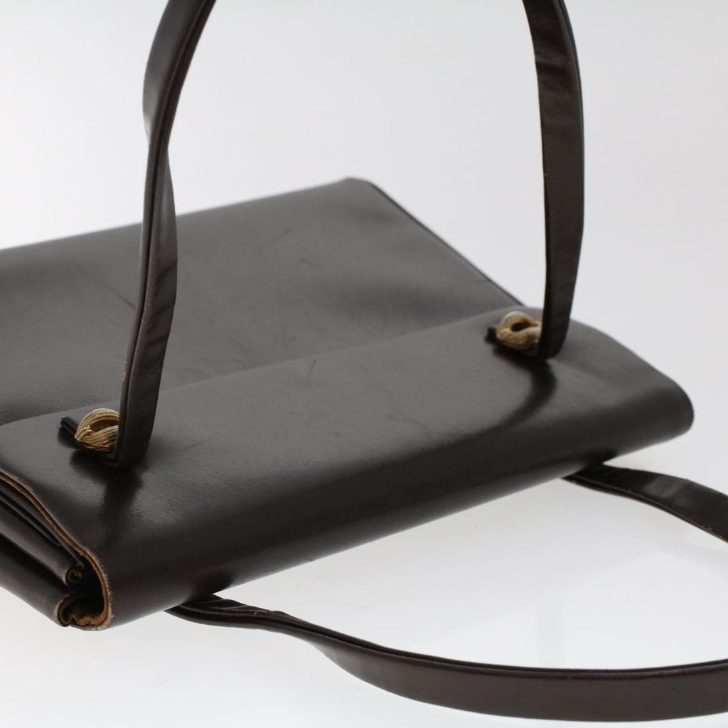 CHRISTIAN DIOR Shoulder Clutch Bag Leather 2Set Khaki Brown Auth bs6885