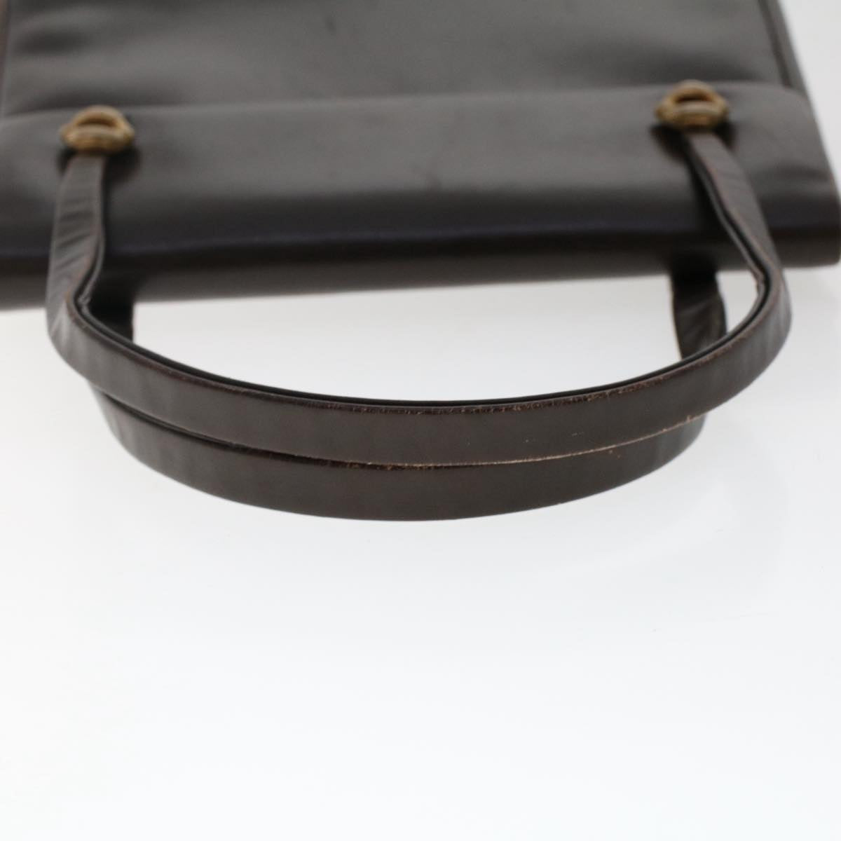 CHRISTIAN DIOR Shoulder Clutch Bag Leather 2Set Khaki Brown Auth bs6885