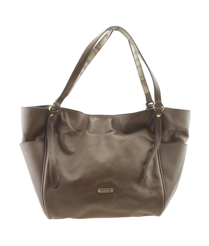 Burberry Panels Small Canterbury Brown Leather Tote